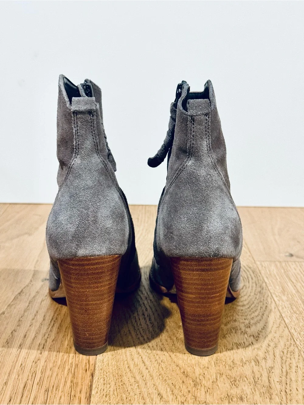 Joie Boho Western Festival Cowgirl Gray Suede Ankle Booties 4